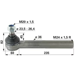 Gömbcsukló Zetor - M24 x 1,5 IG