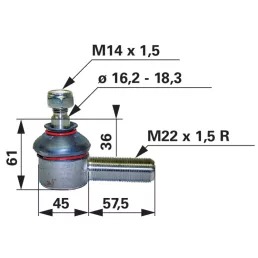 Gömbcsukló Fiat 44078668 - M22 x 1,5