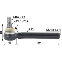 Gömbcsukló Manitou - M24 x 1,5 IG Konus: ø23,5-25,4