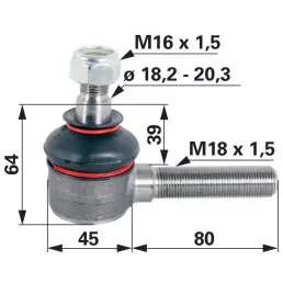 Gömbcsukló Zetor - M18 x 1,5 R, hossz 125 mm
