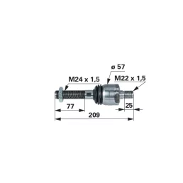 Axiálcsukló Valtra-Valmet - M22 x 1,5, hossz 209 mm