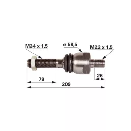 Axiálcsukló Valtra-Valmet - M24 x 1,5 / M22 x 1,5