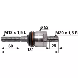 Axiális csukló Valtra-Valmet - M18 x 1,5 L / M20 x 1
