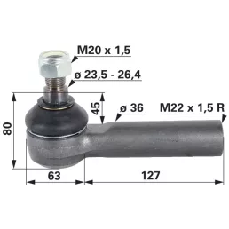 Gömbcsukló Valtra-Valmet - M20 x 1,5, hossz 190 mm