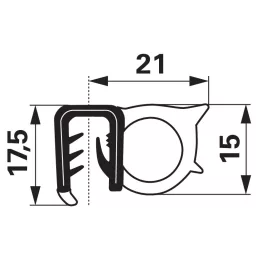 Gumi szorítóprofil szorítási tartomány Steyr - 5-6 mm