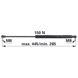 Gázrugó ajtókhoz Same - 150 N, hossz 445 mm