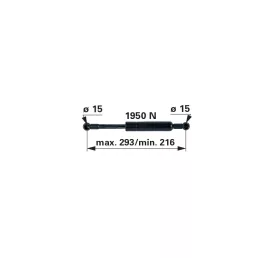   Gáznyomórugó motorháztetőhöz Fendt H416500022110 - 1 950 N, hossz 293 mm