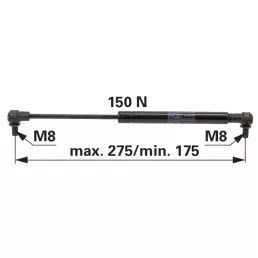 Gázrugó Zetor 10368916 - 150 N, hosszúság 275 mm