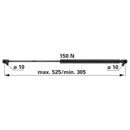Gázrugó Zetor 10368917 - 150 N, hosszúság 525 mm