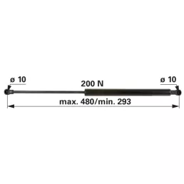 Gázrugó ajtókhoz Lamborghini - 200 N, hossz 480 mm