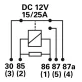   Relé Micro Váltóérintkező, ellenállással Same - 12 V, 15/25 A, 5 pólusú