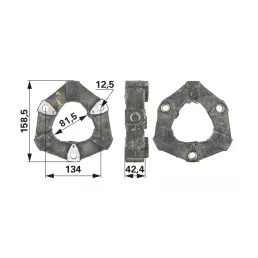   Gumi csatlakozó első melléklehajtáshoz Fendt G178100200020 - 81,5 x 158,5 mm