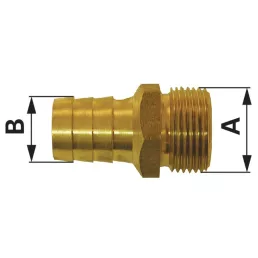   Tömlőcsonk Sárgaréz, külső menet, 3/4 hüvelyk, 19 mm-es fúvóka