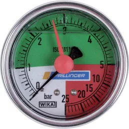   Glicerines manométer folyékony műtrágyaálló, 63 mm, 0-5/25 bar csatlakozó hátsó, 1/4 hüvelyk WIKA