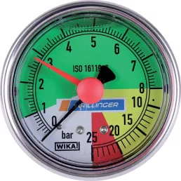   Glicerines manométer folyékony műtrágyaálló, 63 mm, 0-8/25 bar csatlakozó hátsó, 1/4 hüvelyk WIKA