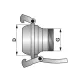 Bauer csatlakozó M-elem menettel 3" / 2"