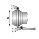 Bauer csatlakozó M-elem karimával 90° - 5"
