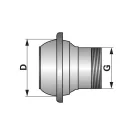 Olasz csatlakozó V-elem menettel 3" / 4"