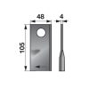 Kaszapenge készlet jobb Pöttinger 105 x 48 x 4 mm Prillinger (25 db)