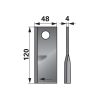 Kaszapenge készlet jobb Pöttinger 120 x 48 x 4 mm Prillinger (25 db)