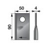 Kaszapenge készlet jobb Krone 90 x 50 x 4 mm Radura (25 db)