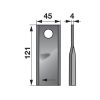 Kaszapenge készlet jobb Kuhn 121 x 45 x 4 mm Prillinger (25 db)