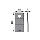 Set lame cositoare stânga Case IH 110 x 48 x 4 mm MWS (20 buc.)