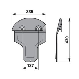 Csúszótalp külső bal BCS 590.36216, 590.34637