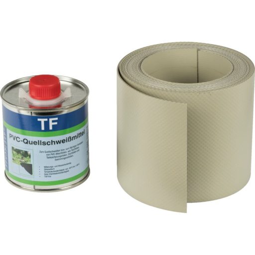 Védőponyva javítókészlet ragasztóval együtt - 10 x 500 cm, szürke