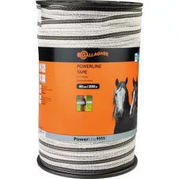   Villanypásztor szalag PowerLine Gallagher hossz 200 m, szélesség 40 mm, fehér-fekete 006246