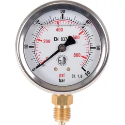 Manométer 60 bar, dm 63 mm, G1/4 U
