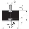 Rezgéscsillapító gumibak 2. típus M6 - 20 x 25 mm