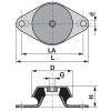 Rezgéscsillapító géptalp M10 - 62 x 30 mm