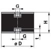 Rezgéscsillapító gumibak 3. típus M4 - 10 x 10 mm