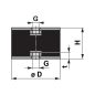 Rezgéscsillapító gumibak Longlife 3. típus M8 - 40 x 30 mm