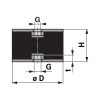 Rezgéscsillapító gumibak Longlife 3. típus M8 - 65 x 35 mm