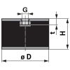 Rezgéscsillapító gumibak 5. típus M6 - 20 x 20 mm