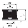 Rezgéscsillapító gumibak CT típus M8 - 30 x 20 mm