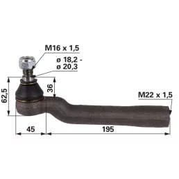 Gömbcsukló Landini - M16 x 1,5 / M22 x 1,5