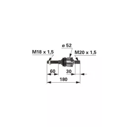Axiálcsukló Landini - M18 x 1,5 / M20 x 1,5