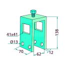 Nyomlazító kapa tartó csavarokkal 40 x 40 mm kerethez