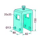 Nyomlazító kapa tartó csavarokkal 35 x 35 mm kerethez