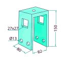Nyomlazító kapa tartó csavarokkal 27 x 27 mm kerethez