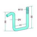 Magtakaró pálca tartó M10 40 x 40 mm-es kerethez