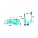 Magtakaró pálca kengyelcsavar 50 x 50 mm-es kerethez