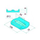 Magtakaró pálca tartólap 100 x 70 x 8 mm