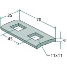 Magtakaró pálca tartólap 70 x 35 x 4 mm