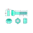 Boronafog rögzítőcsavar M10 L=65 mm, 8.8 (anyával)
