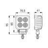 Hella Fényvető LED munkalámpa négyzet alakú 1700 lm 24 W