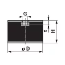 Rezgéscsillapító gumibak Gopart 5. típus M6 - 25 x 13 mm